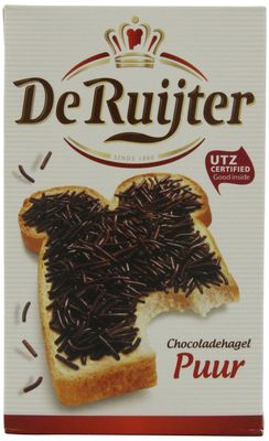 Deruyter Chocoadehagel Puur (Dark Chocolate Sprinkles), 14-Ounces Boxes (Pack of 3)