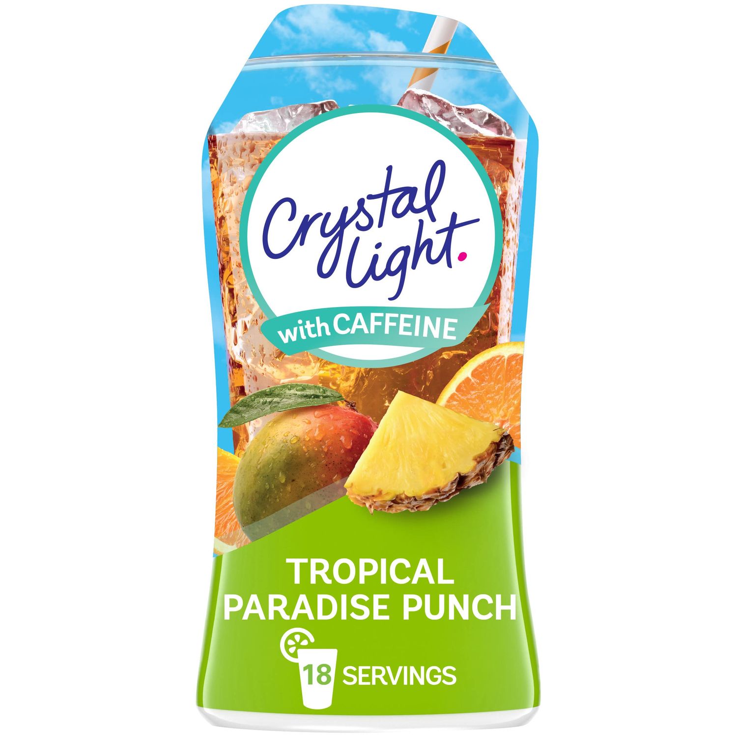 Crystal Light Liquid Tropical Paradise Punch Naturally Flavored Drink Mix with Caffeine, 1.62 fl oz Bottle