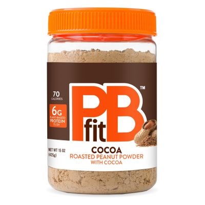 PBfit 15 Ounce Peanut Butter Powder Chocolate Flavor, Cocoa Powdered Peanut Butter Spread From Real Roasted Peanuts and Cocoa, 6g of Protein 7% DV, Gluten-Free, 70 calories, 88% less fat (Pack of 1)