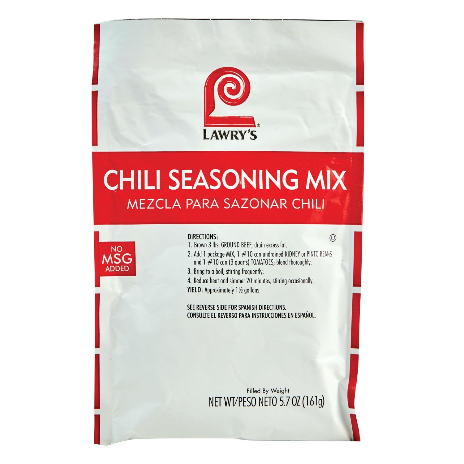 Lawry&#39;s Chili Seasoning Mix, 5.7 oz - One 5.7 Ounce Packet of Chili Seasoning Mix, Best in Ground Meat or Veggie Chili, Soup, Sauces, Marinades and More