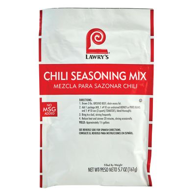 Lawry&#39;s Chili Seasoning Mix, 5.7 oz - One 5.7 Ounce Packet of Chili Seasoning Mix, Best in Ground Meat or Veggie Chili, Soup, Sauces, Marinades and More