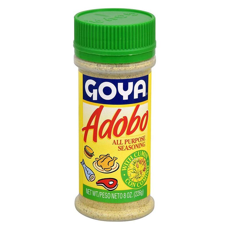 Adobo All Purpose Seasoning with Cumin by Goya, Latin Spice Shaker for Meat, Chicken, and Fish, Fat Free and Calorie Free Spice Blend with Garlic, Oregano, Turmeric and More - Pack of 2 8oz. Bottles