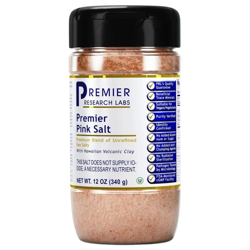 Premier Research Labs Pink Salt - Hawaiian Red Alaea Sea Salt Blend for Food, Cooking, and Eating - Flaky, Unrefined, and Additive-Free, 12 oz