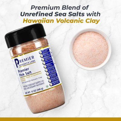 Premier Research Labs Pink Salt - Hawaiian Red Alaea Sea Salt Blend for Food, Cooking, and Eating - Flaky, Unrefined, and Additive-Free, 12 oz