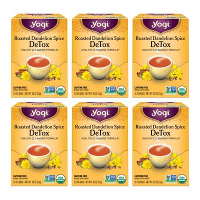 Yogi Tea Roasted Dandelion Spice DeTox Tea - 16 Tea Bags per Pack (6 Packs) - Organic DeTox Tea - Includes Roasted Dandelion Root, Dandelion Root, Cinnamon Bark, Cocoa Shell &amp; More