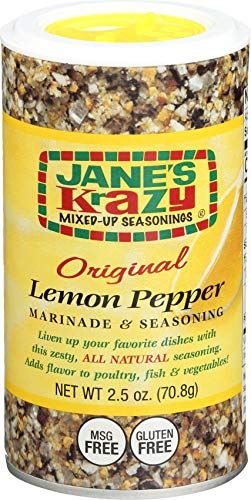 Jane&#39;s Krazy Seasonings Mixed-Up Lemon Pepper Marinade &amp; Seasoning, 2.5 Ounce