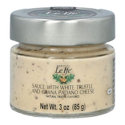 White Truffle and Grana Padano Sauce Truffles (3 Ounce) Glass Bottle by TARTUFI LE IFE