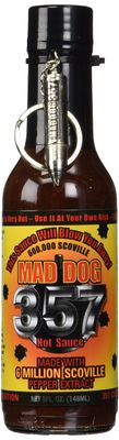 Mad Dog 357 Collector&#39;s Edition Hot Sauce with Bullet Spoon Keychain 5 fl oz