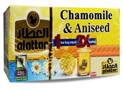 Egyptian Dried Premium AlAttar Chamomile &amp; Anise Tea (20 Tea Bags Chamomilla Anis Aniseed) Al Attar Herbal Herb Herbs Natural Oriental Arabic Non Gmo Halal Kosher