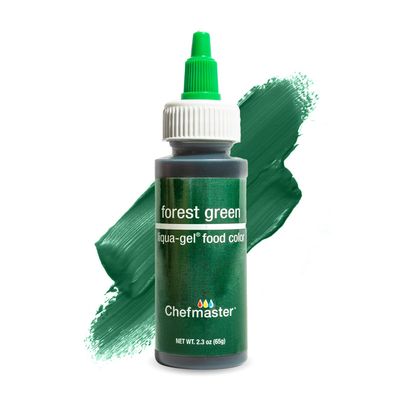 Chefmaster Forest Green Liqua-Gel Food Coloring | Vibrant Color | Professional-Grade Dye for Icing, Frosting, Fondant | Baking &amp; Decorating | Fade-Resistant | Easy-to-Use | Made in USA | 2.3 oz