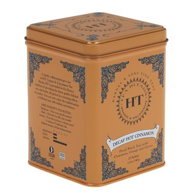 Harney and Sons Decaf Hot Cinnamon , Decaf Flavored Black 20 Sachets per Tin 1.4oz