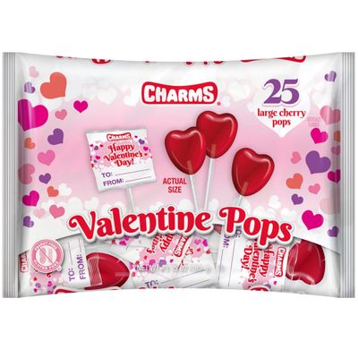 Heart Shaped Valentine Lollipops, Individually Wrapped Bulk Candies For Classroom Exchanges, Themed Party Candy, 25 Count Bag