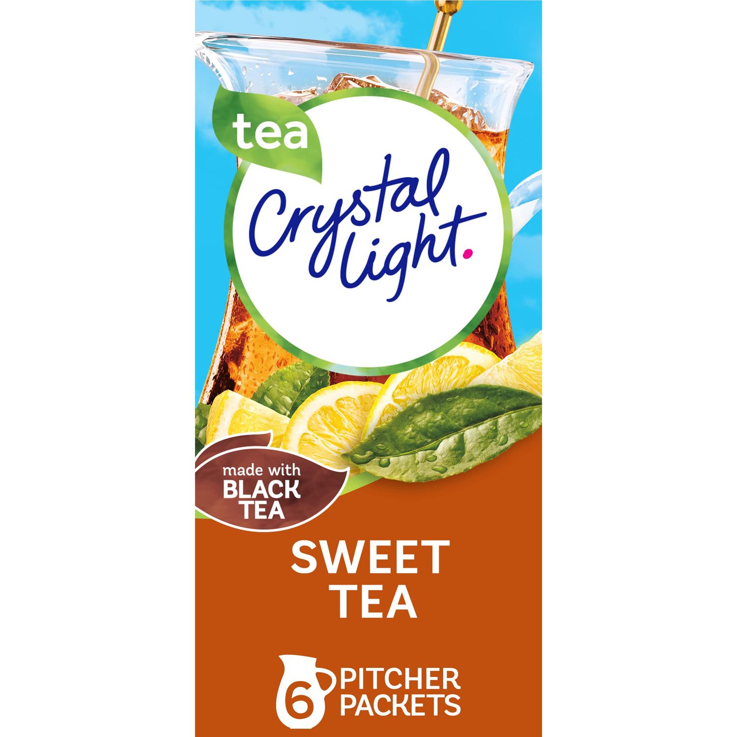 Crystal Light Sweet Tea Naturally Flavored Powdered Drink Mix, 6 ct Pitcher Packets