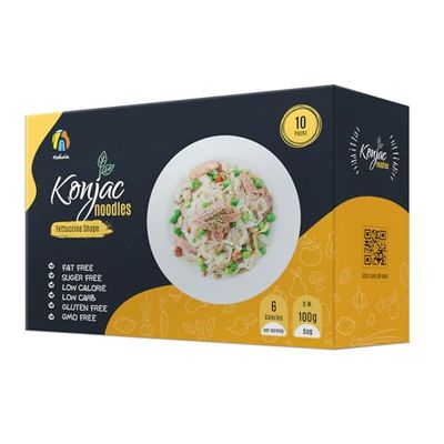 Hethstia Konjac Noodle Low-Carb Fettuccine Shirataki Noodles Keto Low Calorie Pasta Gluten Free, Vegan, Paleo-Friendly (5 oz, 10-Pack)