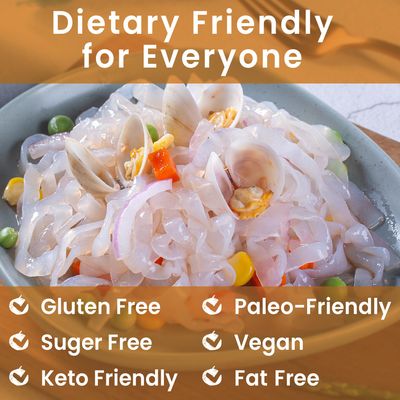 Hethstia Konjac Noodle Low-Carb Fettuccine Shirataki Noodles Keto Low Calorie Pasta Gluten Free, Vegan, Paleo-Friendly (5 oz, 10-Pack)