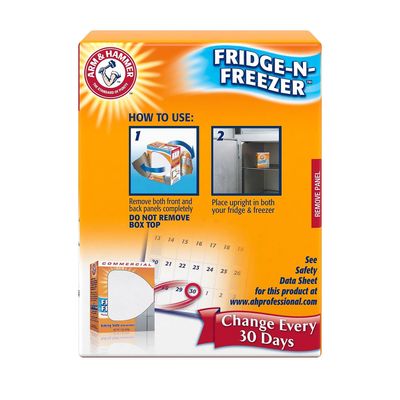 Arm &amp; Hammer 3320084011CT Fridge-N-Freezer Pack Baking Soda, Unscented, Powder, 16 Oz, Pack of 12