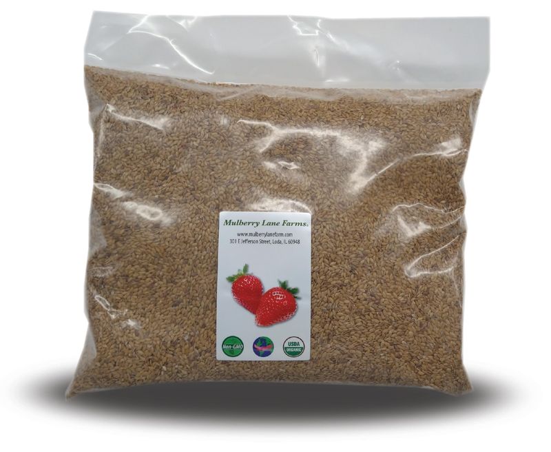 Golden Flax Seed (Flaxseed) 5 Pounds Whole Raw USDA Certified Organic, Non-GMO, Bulk, Product of USA, Mulberry Lane Farms