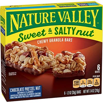 Nature Valley Granola Bars, Sweet and Salty Nut, Chocolate Pretzel, 6 Bars, 7.4 OZ