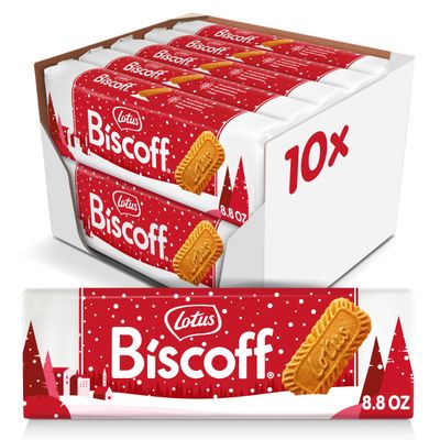 Lotus Biscoff, Caramelized Biscuit Cookies, non GMO + Vegan - 8.8 Ounce (Pack of 10)