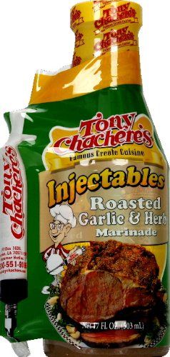 Tony Chachere Marinade, Roasted Garlic and Herb with Injector, 17 Ounce (Pack of 6)