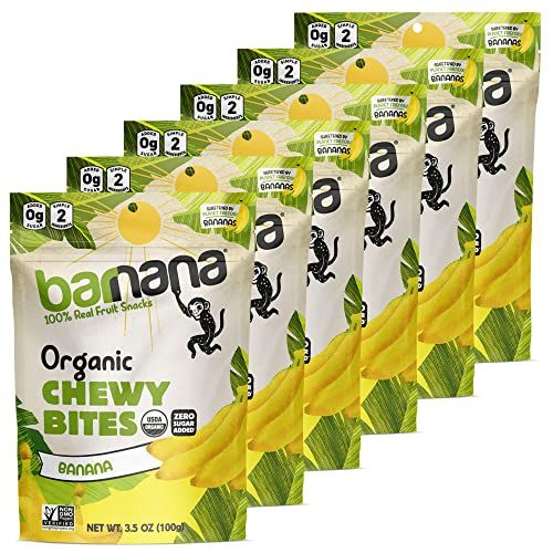 Barnana - Organic Chewy Banana Bites, Original, Chewy Banana Snack, Made With Real Fruit, High In Potassium, Kosher, USDA Organic, Paleo, Gluten-Free, Vegan (3.5 oz, 6-Pack)