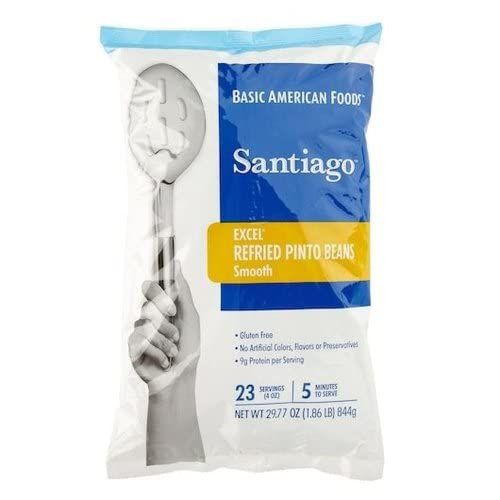 Santiago Smooth Refried Beans - 29.77 oz. pouch, 6 pouches per case