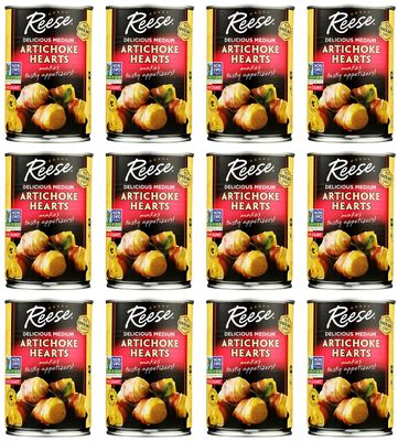 Reese Medium Artichoke Hearts Non GMO, 14 Ounce (Pack of 12)