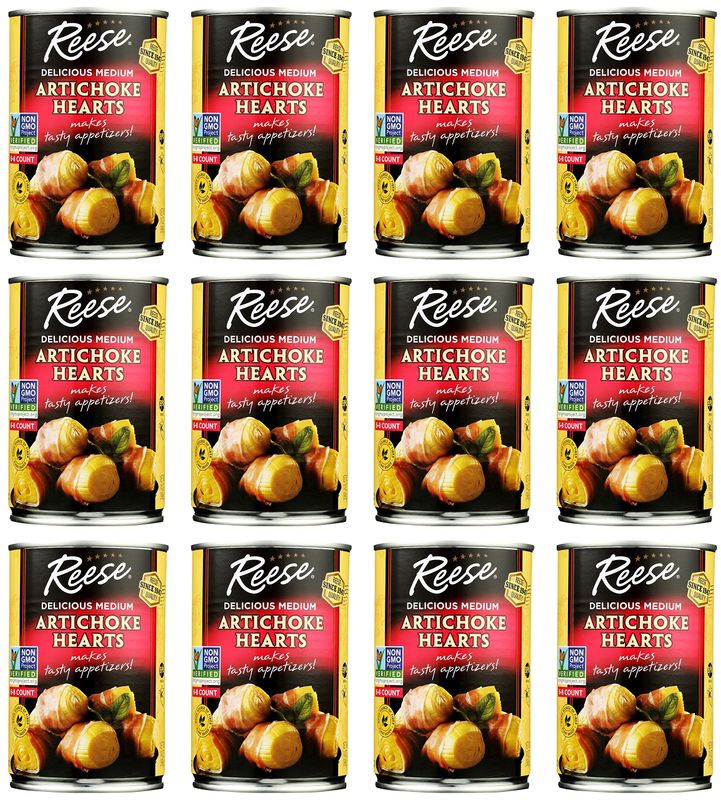 Reese Medium Artichoke Hearts Non GMO, 14 Ounce (Pack of 12)