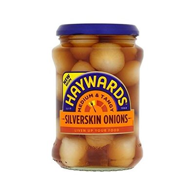 Haywards Medium &amp; Tangy Silverskin Onions 400g - Pack of 2