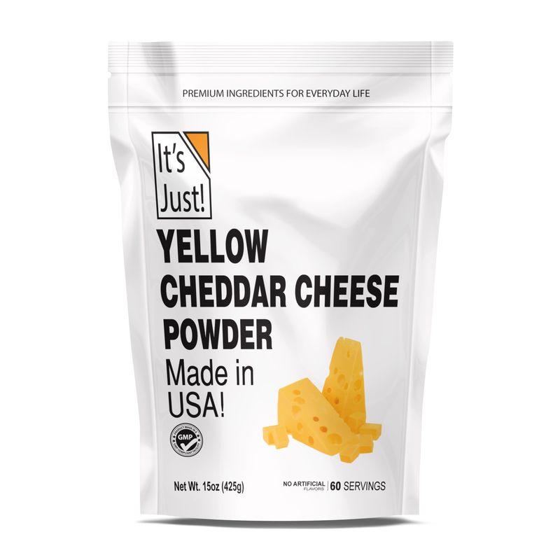 It&#39;s Just - Cheddar Cheese Powder, 15oz, Made with Real Cheese, Shelf Stable, Made in USA, Make Cheese Sauce, Sprinkle for Flavor