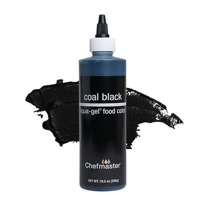 Chefmaster Coal Black Liqua -Gel Food Coloring | Vibrant Color | Professional-Grade Dye for Icing, Frosting, Fondant | Fade-Resistant | 10.5 oz