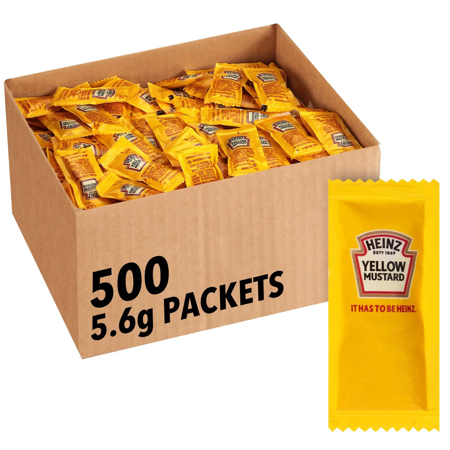 Heinz Mild Mustard Single Serve Packet (0.2 oz Packets, Pack of 500)
