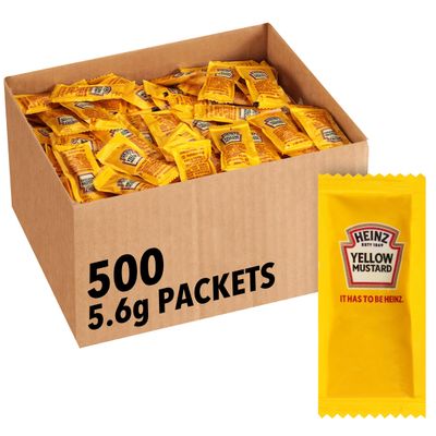 Heinz Mild Mustard Single Serve Packet (0.2 oz Packets, Pack of 500)