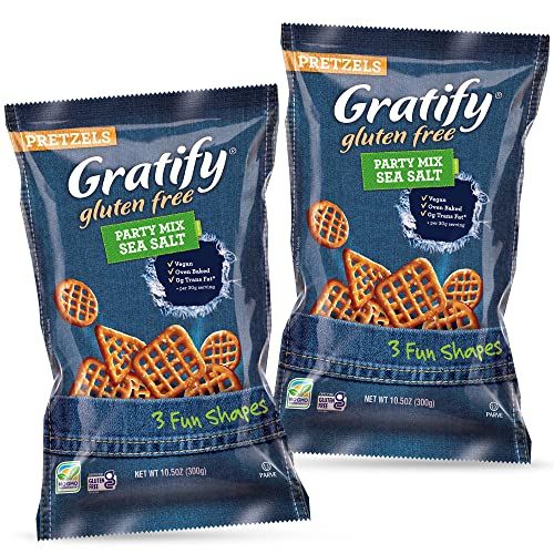 Osem Gratify Pretzel Party Mix Sea Salt 2 pack (10.5 ounce x 2) Vegan and Gluten Free Oven Baked Deliciousness