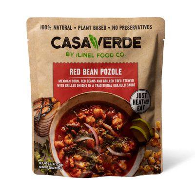 Casa Verde | Red Bean Pozole, 100% Natural food, Pack of 6, Real taste with mild red peppers | 100% vegan &amp; Non-GMO, Plant based, No preservatives