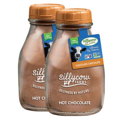Sillycow Farms Hot Chocolate Mix Flavor | Gluten Free &amp; Non GMO, All Pure Ingredients for Healthier Indulgence | Dairy Free, Vegan, Nut Free Certified Quality Cocoa Powder Blend - Pack of 2