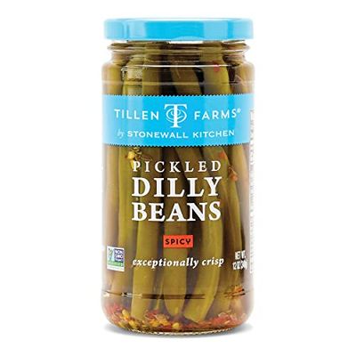 Tillen Farms Pickled Hot &amp; Spicy Dilly Beans, 12 oz