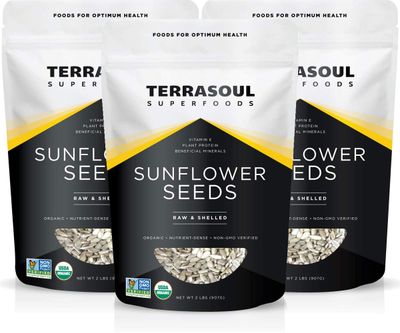 Terrasoul Superfoods Hulled Organic Sunflower Seeds, 6 Lbs (3 Pack)