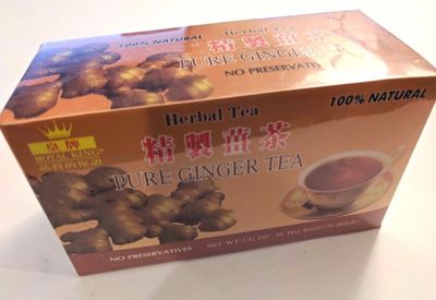 2 Boxes x 20 Tea Bags Royal King 100% Natural Pure Ginger Tea (40 Tea Bag Total)