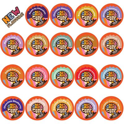 Crazy Cups Flavored Coffee in Single Serve Coffee Pods - Flavor Coffee Variety Pack for Keurig K Cups Machine, 20 Count