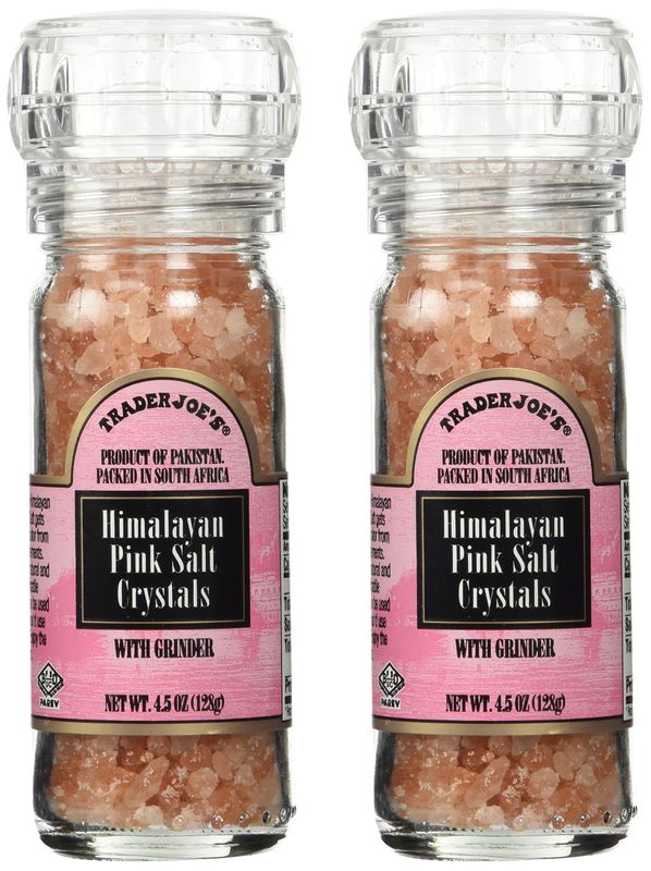 Trader Joe&#39;s Himalayan Pink Salt Crystals with Built in Grinder 4.5 Oz, (2-Pack)