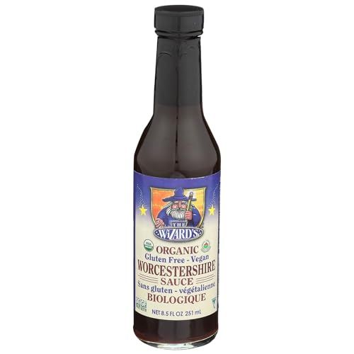The Wizard&#39;s Sauce Organic Gluten Free &amp; Vegan Worcestershire Sauce - Fish Sauce, Organic Spices &amp; Seasonings, Plant Based, Vegan, Gluten Free, Non-GMO Project Verified, USDA Organic - 8.5 Oz