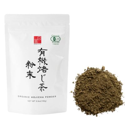Ocha &amp; Co. Hojicha Powder - Japanese Organic Roasted Green Tea Latte Powder - Houjicha Green Tea Blend Made From Powdered Kukicha and Sencha - Low Caffeine Tea with a Sweet, Smoky Taste, 100g/3.5oz.