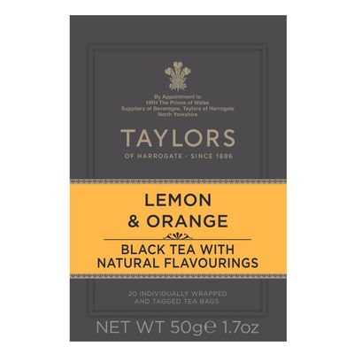 Taylors of Harrogate Lemon &amp; Orange Black Tea, 20 Count (Pack of 6)