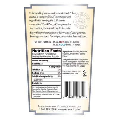 Amoretti Premium White Chocolate Syrup (750ml)