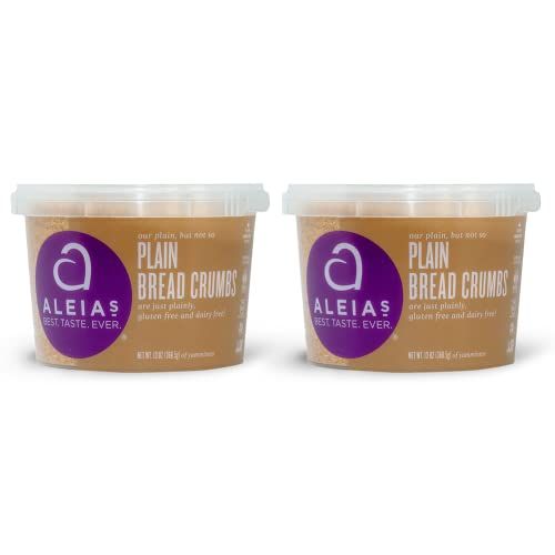 ALEIAS BEST. TASTE. EVER. Plain Bread Crumbs - 13 oz - 2 Pack - Authentic Taste, Breading for Gluten Free Recipes, Certified Gluten Free, Non-GMO, Dairy Free, Low Sodium, Kosher