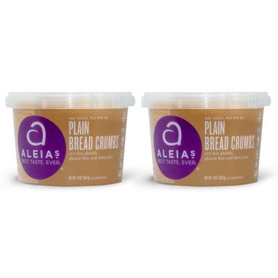 ALEIAS BEST. TASTE. EVER. Plain Bread Crumbs - 13 oz - 2 Pack - Authentic Taste, Breading for Gluten Free Recipes, Certified Gluten Free, Non-GMO, Dairy Free, Low Sodium, Kosher