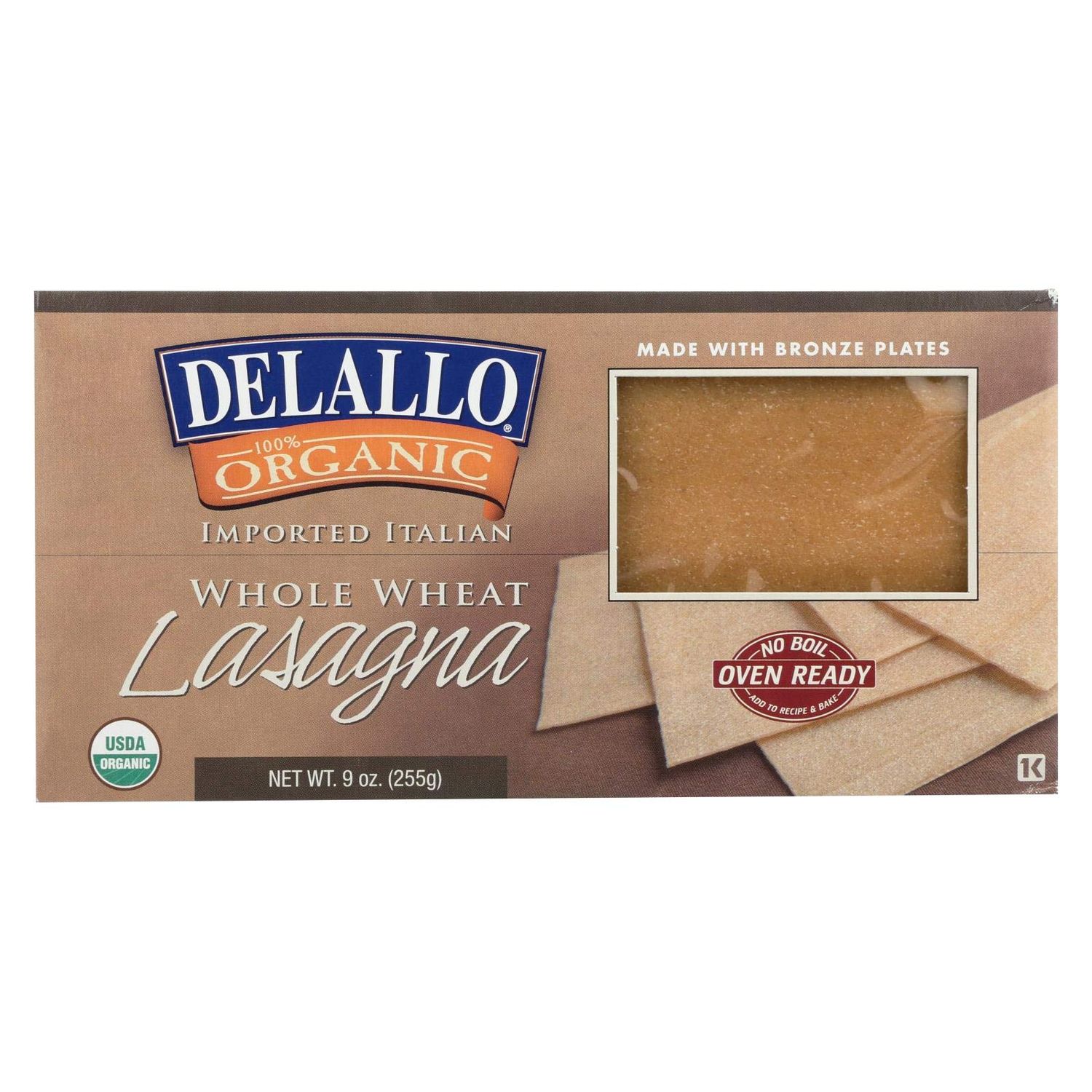 Organic Whole Wheat No Boil Lasagna 9 Ounces (12 per case)