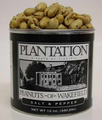 Salt &amp; Pepper Peanuts - 12 ounce tin