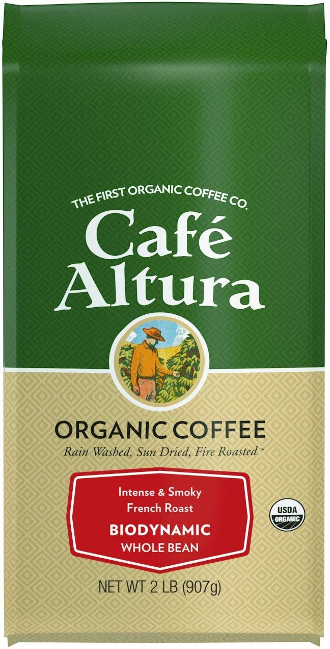 Cafe Altura Whole Bean Organic Coffee, Biodynamic French Roast, 32 Ounce